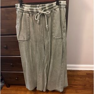 Easel Los Angeles Terry Knit Wide Leg Pants